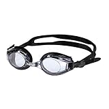 SPORTS WORLD VISION Optische Schwimmbrille - Schwarz - für Erwachsene Plus-Minus-Dioptrie +6.00, UV-Tönung
