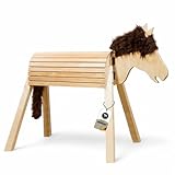 Dein Holzpferd Bausatz 100cm für draußen Reitpferd Garten Voltigierbock für Kinder, Stehpferd groß, Gartenpferd handgefertigt aus Deutschland, Voltigierpferd Holzpony mit Mähne