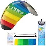 HQ - Symphony Beach III Sport Rainbow, Zweileiner Lenkmatte, inkl. Lenkschnüre auf 2-Line 45cm-Controlbar, 2-6 Beaufort (1.3)