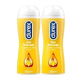 Durex Massagegel und Gleitgel auf Wasserbasis, Ylang Ylang Ylang Extrakt, 200 ml, 2 Stück