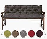 sunnypillow Bankauflage Stuhlkissen Bankkissen 170 x 50 x 50 cm Sitzkissen und Rückenkissen für Hollywoodschaukel Polsterauflage Auflage für Gartenbank viele Farben und Größen zur Auswahl Anthrazit