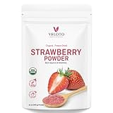 VELOTO Bio-Erdbeerpulver, gefriergetrocknetes Erdbeerfruchtpulver, Vitamin-C-Ergänzung, natürliche Antioxidantien, Superfoods für Smoothies und veganes Backen, gentechnikfrei, glutenfrei, 12 oz