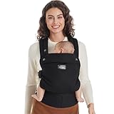 Momcozy Babytrage für Neugeborene bis Kleinkinder - Ergonomisch, gemütlich und leichtgewichtig, geeignet für 3-20 kg, einfach anzulegen, ideal für freihändiges Elterndasein, Schwarz