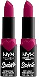 NYX Professional Makeup Lippenstift - Suede Matte Lipstick, superleichter & pudriger Lippenstift, intensiv mattes Finish, 3,5 g, Sweet Tooth 11 (Packung mit 2)
