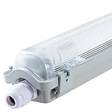 proventa IP65 LED-Feuchtraumleuchte 120cm mit 18W LED-Röhre...