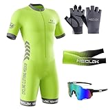 Herren Pro Fahrrad Skinsuit Kurzarm, Triathlon Anzug Herren Triathlon Tri Anzug Kompression Duathlon Laufen Schwimmen Fahrradfahren Skinsuit Gepolstert Einteilig Trisuit (TYP-11,M)