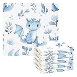 SKYSHU Cartoon Dragon Mikrofaser-Waschlappen, weich, saugfähig, Plüsch-Geschirrtücher, wiederverwendbar, waschbar, Tischreinigungstücher, antihaftbeschichtet, Öl, schnell trocknend, Küchentücher, 27,9