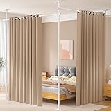 WELDUN Raumteiler Paraventgestell Gardinenstangen, Freistehend Trennwand Paravent ohne Vorhang, Sichtschutz für Wohnzimmer, Schlafzimmer oder Büro 227–312 cm (H), 71–290 cm (B), Weiß