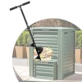 WLSANX Kompostwender Belüfter Stahl schwarz Outdoor Kompostierbecher