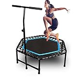 48' Leises Mini-Trampolin, mit verstellbarem Haltegriff, Fitness-Trampolin, Bungee-Rebounder, Jumping, Cardio-Trainer, Workout, Hexagol Rebounder-Trampolin für Kinder und Erwachsene