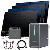 SUNNIVA® 2000W Balkonkraftwerk mit 2,24 kWh Speicher MARSTEK B2500-D, BIFAZIAL FULLBLACK komplett Steckdose, PV Solaranlage Komplettset mit Solarspeicher, 4x 500W N-Type Glas-Glas Bifacial Module