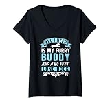 Damen Dock Diving All I Need Is My Furry Buddy T-Shirt mit V-Ausschnitt