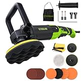 ETOOLAB Poliermaschine, 1200W [Professionell] Auto Poliermaschine Set 22 pcs mit 152/178mm Polierteller, 6 Variable Geschwindigkeit, Abnehmbarer D-Griff und Seitengriff, für Auto Boot KFZ