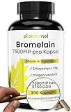 180 Bromelain Kapseln mit 7500 FIP pro Kapsel - Bromelain hochdosiert mit 750mg Bromelain Enzym aus Ananas-Extrakt - besonders hohe Enzymaktivität von 10.000 FIP/g - vegan - plantomol®