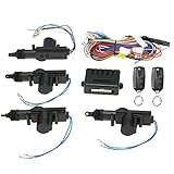 Shkalacar 12V Universal Autotürschloss Zentralverriegelung Komplett Set Auto Türschloss Keyless Entry System mit 2 Fernbedienung Unterstützung Trunk Pop