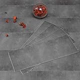 Elffloor PVC Bodenbelag Selbstklebend Vinylboden, Reiniger Wasserdicht Bodenbelag für Wohnzimmer Schlafzimmer Küche und Badezimmer Bodendielen Grau 40X15cm, Dicke 0,7mm 10Stk