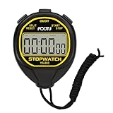 FCXJTU Digitale wasserdichte Stoppuhr, Keine Glocken, Keine Pfeifen, einfache Grundbedienung, geräuschlos, klares Display, EIN/Aus, großes Display für Schwimmtraining, Kindertrainer (Schwarz)