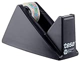 tesa Easy Cut Economy Klebebandabroller mit ecoLogo für Tische / Ökologischer Tischabroller mit Anti-Rutsch-Technologie für Klebefilm bis 10 m x 15 mm