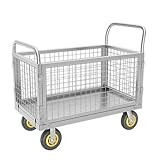 Schwerlast-Gestellwagen Plattform 90×60×90 cm Tragfähigkeit 500 kg Klappbarer Wagen mit Schwenkrollen Multifunktionaler Schiebewagen für Wohnung, Werkstatt, Lager