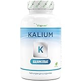 Kalium - 240 Kapseln - Hochdosiert: 1143 mg je Kapsel, davon 400 mg elementares Kalium - 100% Kaliumcitrat - Laborgeprüft - Vegan