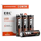 EBL Lithium Akku AA - 1,5V wiederaufladbare AA Lithium Batterien mit USB C Laden,Starke Leistung AA Akku 4 Stück