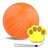 TYREE Intelligentes Interaktives, Aktiver Rollball für Welpen/Kleine Hunde, mit LED-Lichtern, mit Fernbedienung, Langlebig – Orange