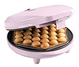 Bestron Bubble-Waffeleisen, Waffelmaker für Bubble Waffeln zum Befüllen mit Eis, Schokolade oder Obst, mit Backampel & Antihaftbeschichtung, 700 Watt, Farbe: Rosa