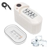 Tragbare Eismaschine, Mini-Eismaschine mit Doppelantrieb und Eiswürfel-Entnahmehilfe, intelligente Eisbox für die Arbeitsplatte mit KFZ-Ladekabel, 60 dB leise, für Zuhause, Büro, Camping, Wohnmobil(Wh