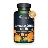 Bio Schwarzkümmelöl Kapseln | Keine Gelatine | 1000 mg ägyptisches Öl | Linolsäure + Thymoquinon | Deutsche Produktion von Vegavero® | Nigella sativa | 180 Stück