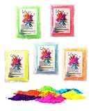 5 x h2i Holi UV - NEON Color Powder 5 leuchtende fluoreszierende UV - NEON Farben x 70 g - 350 g Party Foto Fun & Action