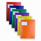 Brunnen | stabile Plastik Schnellhefter FACT!pp 6er Set für Format A4, aus transluzentem PP, mit Namensschild, mit Einstecktasche innen, rot, orange, gelb, grün, blau, und lila (6 Farben)