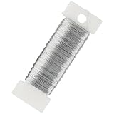 FOMGIIN Schmuck-Häkeldraht Ø 0,4 mm, 50m Silberdraht Basteldraht Silber Blumendraht Draht zum Dekorieren Basteln DIY Schmuckdraht Weich Handwerk für Blumenstrauß Stängelwickel Schmuckherstellung