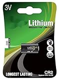 Lithium-Batterie CR-2, Maße 15,60 x 27,00 mm, 3 V, in Blisterverpackung, 1 Stück, ideal für Geräte, die eine zuverlässige und langlebige Energiequelle benötigen.