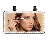 Kytpyi Auto Spiegel, Auto Kosmetikspiegel, Wiederaufladbarer Kratzfester Sonnenblende Mit LED (3 Licht Modus), 23,5 * 12,7cm, Einfacher Einbau
