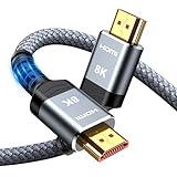 SNOWKIDS 4m HDMI Kabel 8K, HDMI 2.1 Kabel 48Gbps Ultra Highspeed 8K@60Hz 4K@120Hz 7680P eARC HDR10 DTS:X 3D HDCP 2.2&2.3, Kompatibel mit PS5/4/3 HDTV Monitor
