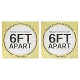 2 Stück soziale Distanzierungs-Bodenaufkleber, auffällige Aufkleber, abnehmbare Beschilderung für Supermärkte, Restaurants, Büros, Banken