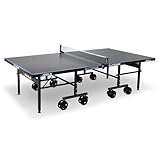 JOOLA Tischtennisplatte Outdoor J500A - Profi Tischtennistisch 6 MM Aluminium-Verbundoberfläche Wetterfest-Klappbares Untergestell-Schneller Aufbau, Grau/Blau, 274 x 152,5 x 76 cm