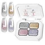 Renchey Nagel Gel Lack | 4 Farben Gel Nagellack Palette für Damen,Farbverlauf Design, Langanhaltender Nagellack Für Zuhause, Salon, Hochzeit