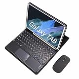 GUPENAA Tastatur Hülle für Samsung Galaxy Tab S9FE Plus / S9+ / S9 Plus 12.4'' 2023 mit Touchpad, Magnetische Abnehmbare Bluetooth-Tastatur, Weiche TPU-Rückenständerabdeckung mit Maus,Schwarz