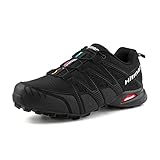 Hitmars Trailrunning Schuhe Traillaufschuhe Herren Damen Wanderschuhe Leicht Atmungsaktiv Trail Running Schuhe Trekking Turnschuhe Outdoor Laufschuhe Schwarz EU 45