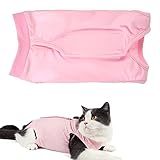 Newaner Recovery Suit Katze, Haustiere Schutz Kleidung Wiederherstellung Anzug Weste, Professional Recovery Anzug, katzenbody nach op,OP-Kleidung für Haustiere(Rosa,L)