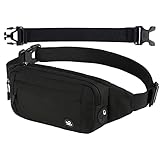 Waterfly Bauchtasche Gürteltasche Hüfttasche Sport: Wasserdicht Stylisch Nylon Klein Unisex Schwarz Hip Bum Waist Fanny Pack für Outdoor Reise Wandern Hundetraining Herren und Damen