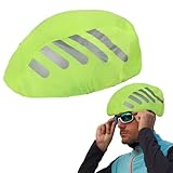 Lollanda Fahrradhelm Regenschutz Reflektierend, Helmüberzug Fahrradhelm Wasserdichter, Universal Fahrradhelm Regenüberzug, Regenhülle Fahrradhelm, Regenschutz Fahrradhelm für Alle Helme (Gelb)