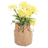 KOMBIUDA Künstliche Gelbe Orchidee Blumen Künstliche Blume Bonsai Lebendige Orchidee Phalaenopsis Simulierte Orchideen Pflanzen Daisy Blumen Bonsai Orchidee Blumenornamente Topf Gefälschte Sukkulenten