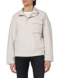 Tommy Hilfiger Herren Jacke Stand Collar Shirt Jacket Übergangsjacke, Beige (Misty Coast), M