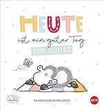 sheepworld Postkartenkalender 2025: Liebevoll illustrierter Kalender zum Aufstellen oder Aufhängen. Kultiger Postkarten-Kalender. Kleiner Kalender mit 12 süßen Postkarten. (Postkartenkalender Heye)