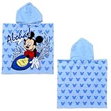 CARTOON Kinder Badeponcho Mickey Disney Bademantel Mikrofaser 110 x 55 cm Strand Pool