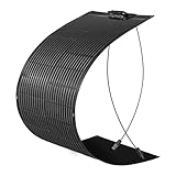 Solarpanel Flexibel 100W Schwarz, 12V Monokristallines Flexibles Solarpanel Wohnmobil 100Watt Solarmodul für 12V Batterien Balkon, Pv Modul Flexibel Schmal Wohnwagen Boot Photovoltaik Solaranlage