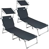 Casaria® Sonnenliege Ibiza 2er Set Klappbar Wetterfest...