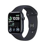 Apple Watch SE (2. Generation) (GPS, 44mm) - Aluminiumgehäuse Mitternacht mit Sportarmband Mitternacht - Regular (Generalüberholt)